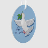 Vrede op Aarde met kerstduif met olijfolie Ornament (voorkant)
