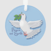 Vrede op Aarde met kerstduif met olijfolie Ornament (achterkant)