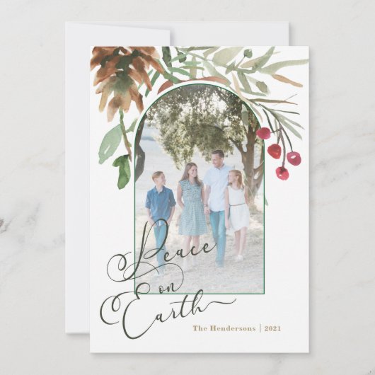 Vrede op aarde met kerstgroenfoto (Voorkant)