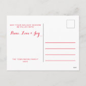 Vrede op Aarde met kerstmis - Minimale Rode Hummin Feestdagenkaart (Achterkant)