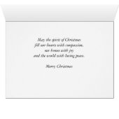 Vrede op Aarde met Kerstmis Poinsettia op zwart (Binenzijde Horizontaal (Onderkant))