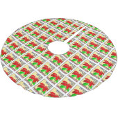 Vrede op Aarde met Kerstmis Rood Poinsettia Kerstboom Rok (Gekanteld)