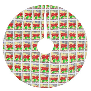 Vrede op Aarde met Kerstmis Rood Poinsettia Kerstboom Rok