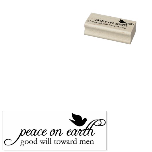 Vrede op Aarde met Kerstmis Rubber Kunststempel Rubberstempel (Gestempeld)