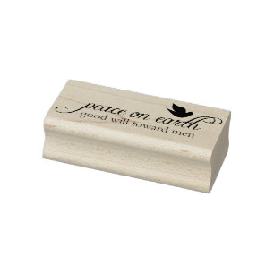Vrede op Aarde met Kerstmis Rubber Kunststempel Rubberstempel