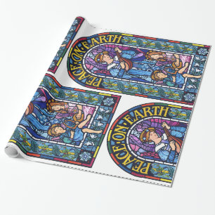 Vrede op Aarde, met Raphaelite gekleurd glas Cadeaupapier