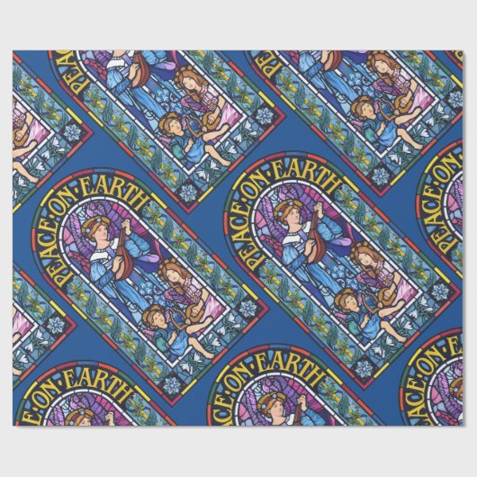 Vrede op Aarde, met Raphaelite gekleurd glas Cadeaupapier (Vlak)