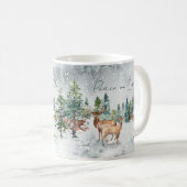 Vrede op aarde met sneeuwbos Kerstdieren Koffiemok (Voorkant rechts)