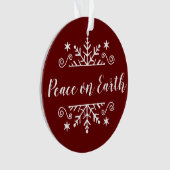 Vrede op aarde met sneeuwvlok ornament (voorkant)