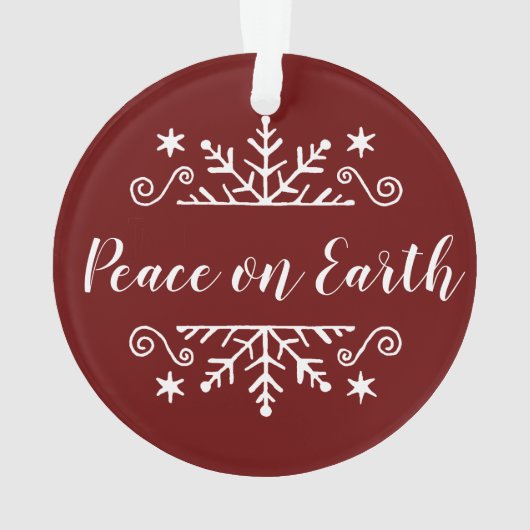 Vrede op aarde met sneeuwvlok ornament (achterkant)
