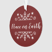 Vrede op aarde met sneeuwvlok ornament (voorkant)