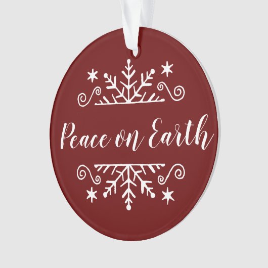 Vrede op aarde met sneeuwvlok ornament (voorkant)