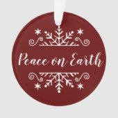 Vrede op aarde met sneeuwvlok ornament (voorkant)