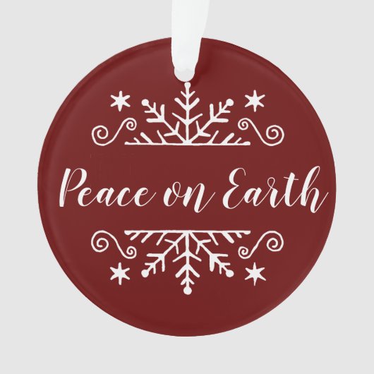 Vrede op aarde met sneeuwvlok ornament (voorkant)