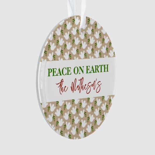 Vrede op Aarde met triomfpatroonnaam Ornament (voorkant)