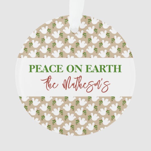 Vrede op Aarde met triomfpatroonnaam Ornament (voorkant)