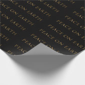 VREDE OP AARDE metalen goud op zwart Cadeaupapier (Hoek)