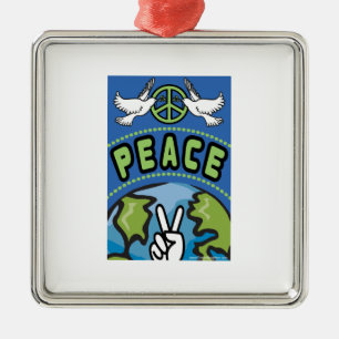 Vrede op aarde metalen ornament