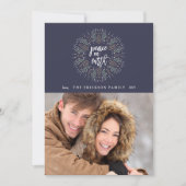 Vrede op aarde | Midnight Blue Holiday-fotokaart Feestdagenkaart (Voorkant)