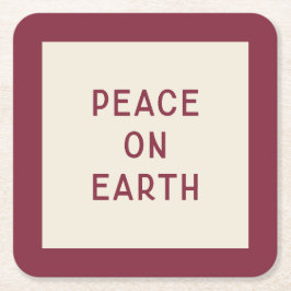 Vrede op aarde | Minimal Christmas Carol Onderzett Kartonnen Onderzetters