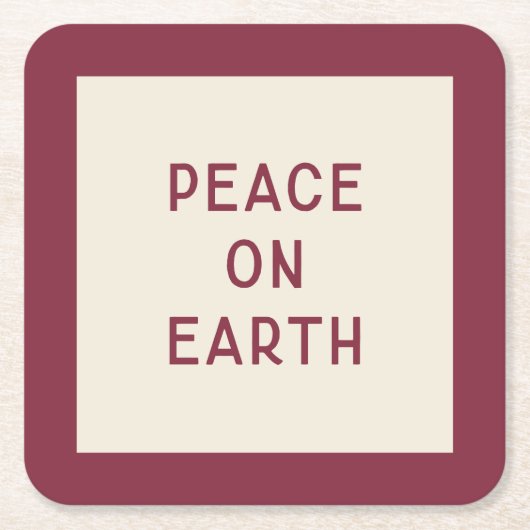 Vrede op aarde | Minimal Christmas Carol Onderzett Kartonnen Onderzetters (Voorkant)