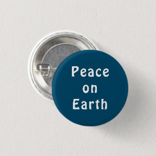 Vrede op Aarde minimalistisch blauw Ronde Button 3,2 Cm
