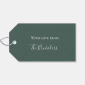 Vrede op aarde | Minimalistische Eenvoudige Groene Cadeaulabel (Achterkant Horizontaal)