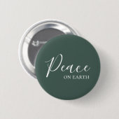 Vrede op aarde | Minimalistische Eenvoudige Groene Ronde Button 5,7 Cm (Voorkant /achterkant)