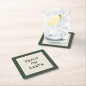 Vrede op aarde | Minimalistische kersttypografie Kartonnen Onderzetters (Insitu)