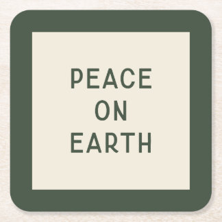 Vrede op aarde | Minimalistische kersttypografie Kartonnen Onderzetters