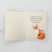 Vrede op Aarde Minimalistische Vos Vogel Leuk Dier Kaart (Binnen)