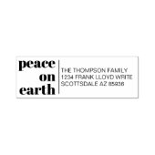 Vrede op Aarde Modern Kerstmis Terugkeeradres Zelfinktende Stempel (Design)