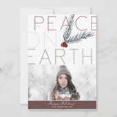 VREDE OP AARDE Modern Schone Minimale Kerst Foto Kaart (Voorkant)