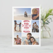 Vrede op aarde multi-fotokerstkaart feestdagenkaart (Staand voorkant)