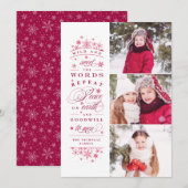 Vrede op aarde Multi-Photo Holiday Card Feestdagenkaart (Voorkant / Achterkant)