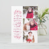 Vrede op aarde Multi-Photo Holiday Card Feestdagenkaart (Staand voorkant)