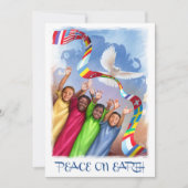 Vrede op aarde. Multiculturele Kinder feestkaarten Feestdagenkaart (Voorkant)