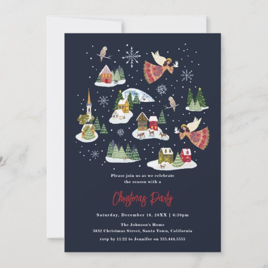 Vrede op Aarde Noordse Kerstfeest uitnodiging (Voorkant)