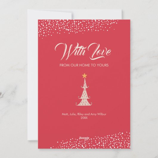 Vrede op aarde op kerstflat feestdagenkaart (Achterkant)