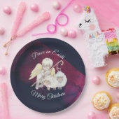 Vrede op aarde pastorale herder Kerst Papieren Bordje (Feest)