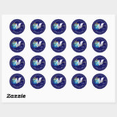 Vrede op aarde. Peace Dove Custom Nieuwjaar Ronde Sticker (Vel)