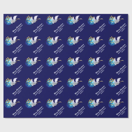 Vrede op aarde. Peace Dove Custom Year Vakantie Cadeaupapier (Vlak)