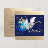 Vrede op aarde. Peace Dove Kerstfeestdag Kaart (Voorkant / Achterkant)