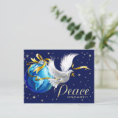 Vrede op aarde. Peace Dove Kerstmis Feestdagenkaart (Staand voorkant)