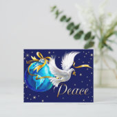 Vrede op aarde. Peace Dove Kerstmis Feestdagenkaart (Staand voorkant)