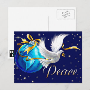 Vrede op aarde. Peace Dove Kerstmis Feestdagenkaart