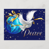 Vrede op aarde. Peace Dove Kerstmis Feestdagenkaart (Voorkant)