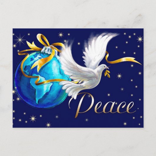 Vrede op aarde. Peace Dove Kerstmis Feestdagenkaart (Voorkant)