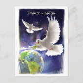 Vrede op aarde. Peace Doves Holiday Briefkaarten (Voorkant)