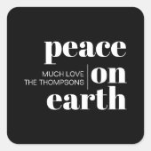 Vrede Op Aarde Persoonlijke Moderne Kerstmis Vierkante Sticker (Voorkant)